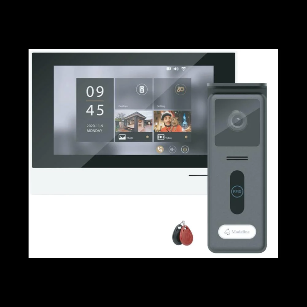 Videoporteiro de 2 Fios com Monitor T&aacute;til de 7" e Rfid