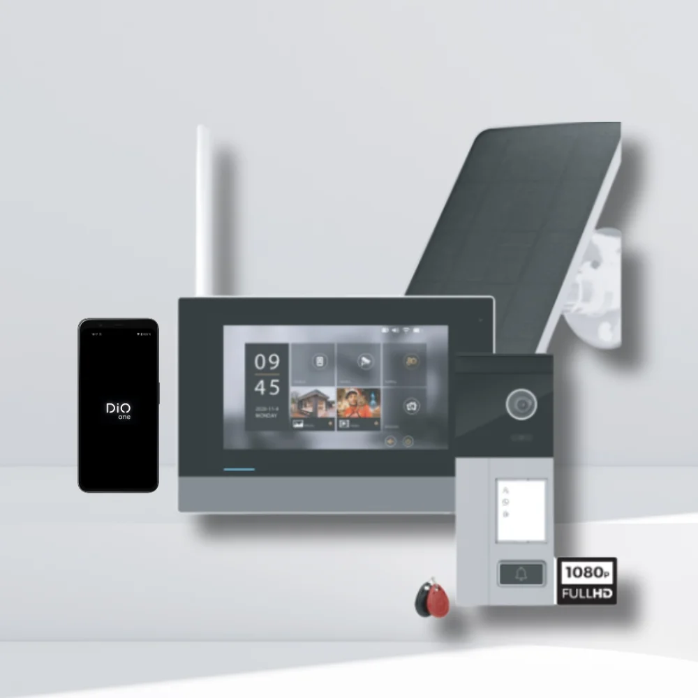Videoporteiro sem fios com monitor t&aacute;til WiFi de 7
