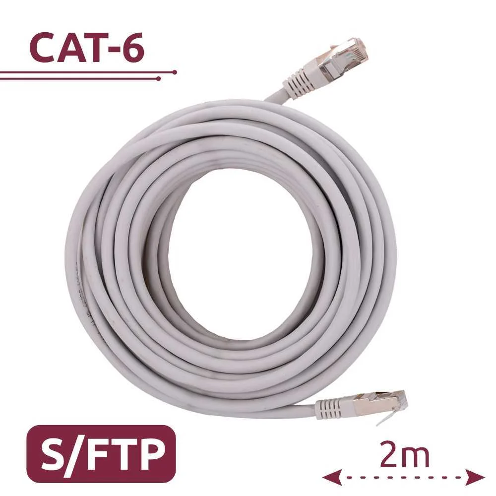 Cabo Sftp - Ethernet - Conectores Rj45 - Categoria 6a - 2 M - Cor Branco