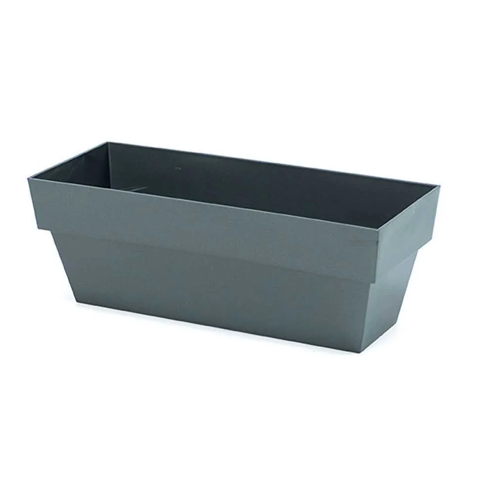 Color: Antracita<br>tipo: Jardinera<br>marca: Plastiken<br>medida: 10 X 25 Cm<br>