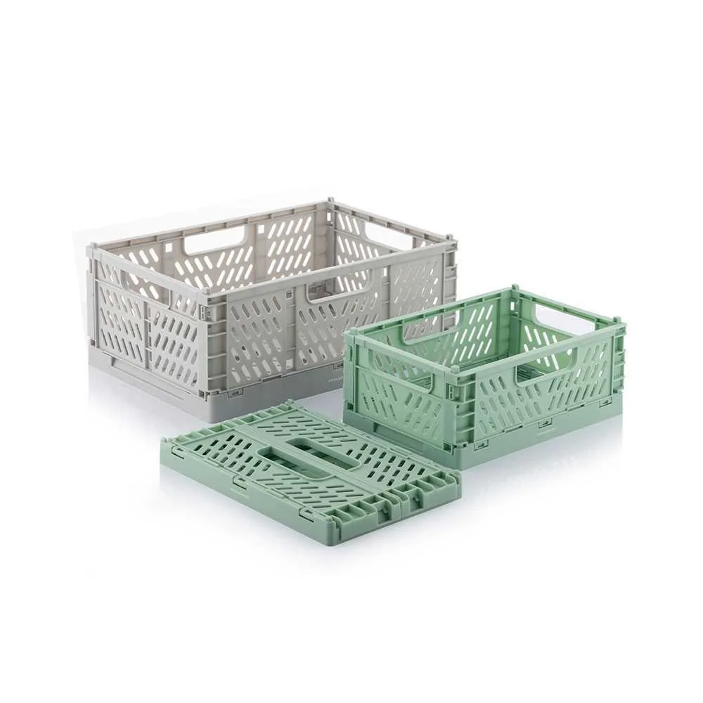 Kit de 3 Caixa Organiza&ccedil;&atilde;o Dobr&aacute;veis e Apilh&aacute;veis.
