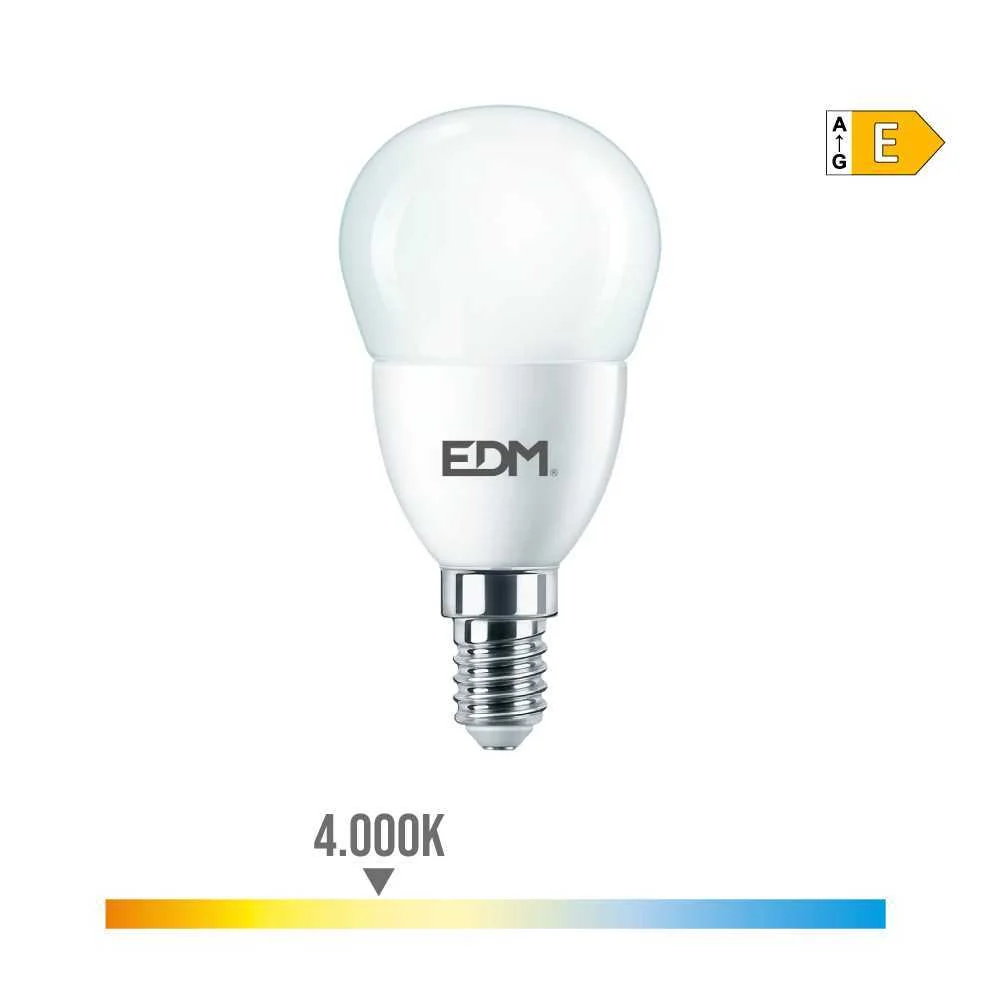 L&acirc;mpada Esf&eacute;rica LED E14 7w 806lm 4000k Luz Dia &Oslash;.