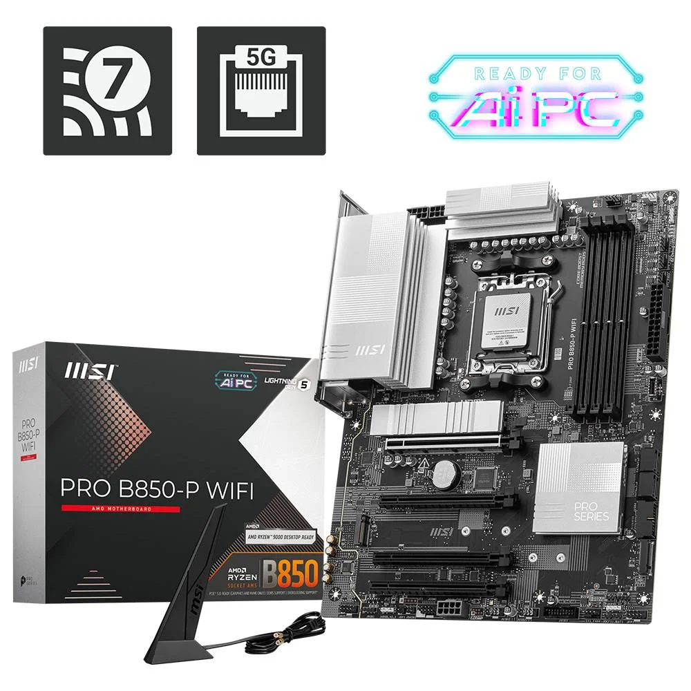Placa Base Msi Pro B850-P Wifi Pci-E X16 Gen5, M..