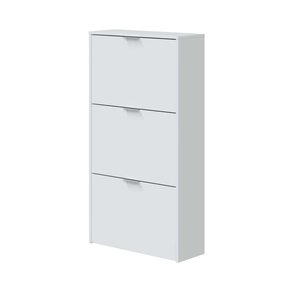 M&oacute;veis de Sapateira, 3 Portas Dobr&aacute;veis, Branco Brilhante