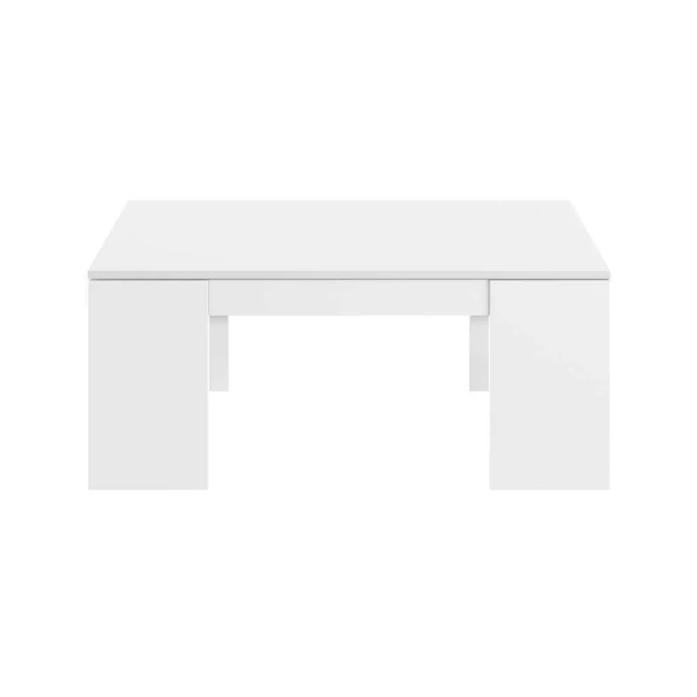 Mesa de Centro Elev&aacute;vel, Branco Brilhante