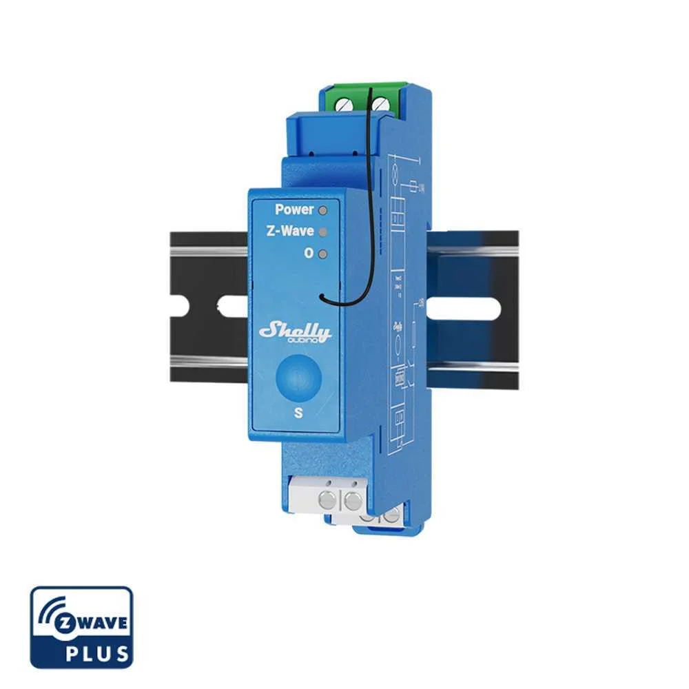 Shelly Qubino Wave Pro 1 Smart Din-Rail Relay With 1-Gang, With Z-Wave Protocol