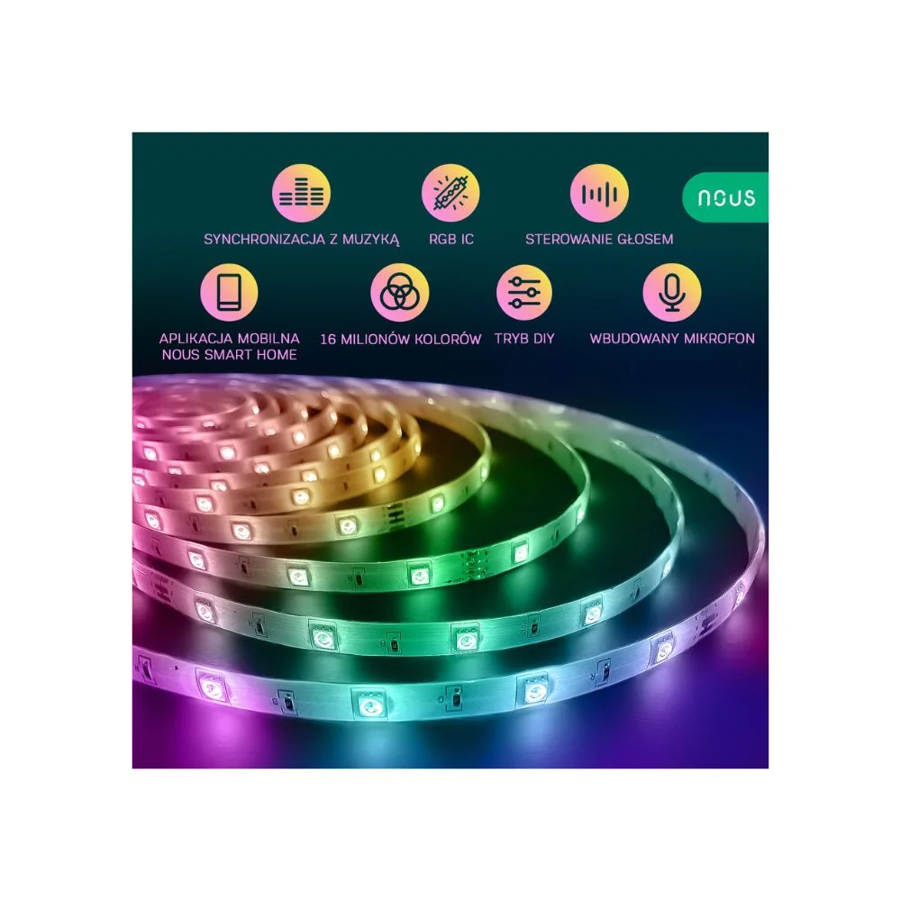 Fita LED Rgbic (control&aacute;vel chip a chip) Nous F5 .