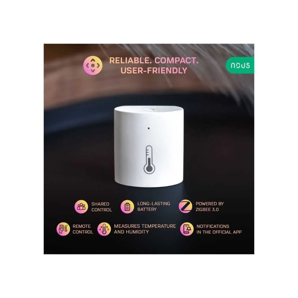 Sensor de Temperatura e Humidade Sem Fios Nous E5 Smart Tuya Zigbee