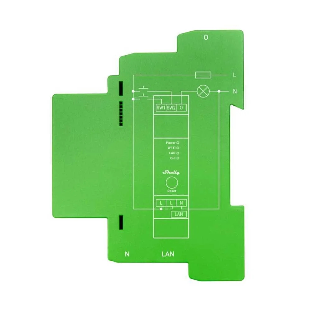 Shelly Pro Dimmer 1pm Wifi + Ethernet Interruptor de Rel? Inteligente de 1 Gang com Suporte Din-Rail