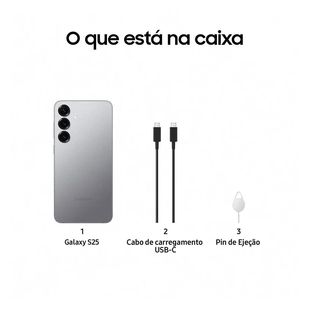 Smartphone Samsung Galaxy S25 5G 12/256GB Cinza