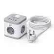 Regleta Cubo Ewent Bloque 3 Tomas Shucko  2 Usb-.