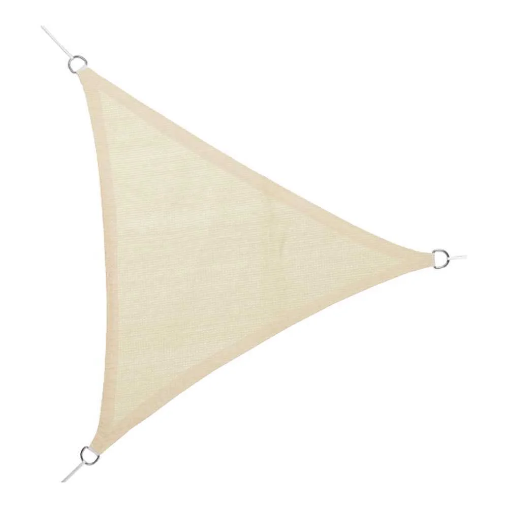Tendal Vela Triangular Beige, Material Polietil&egrave;, Cont&eacute; Anelles D'acer Inoxidable I Corda, Tractamen