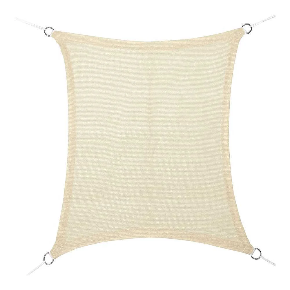 Tendal Vela Rectangular Beige, Material Polietil&egrave;, Cont&eacute; Anelles D'acer Inoxidable I Corda. Tractame