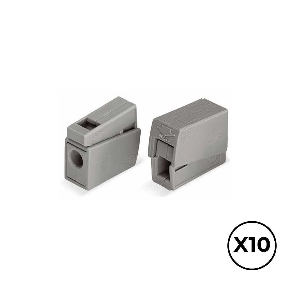 Connector R&agrave;pid En L&iacute;nia Amb Pressilla 2 Conductors, 1 R&iacute;git + 1 R&iacute;git, Semir&iacute;git o Flexible; de Cou