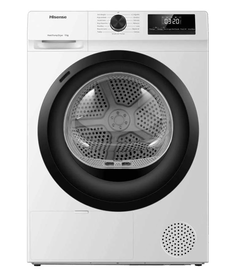 M&aacute;quina de Secar Roupa Hisense Dhqe800bw2 8kg Classe A++