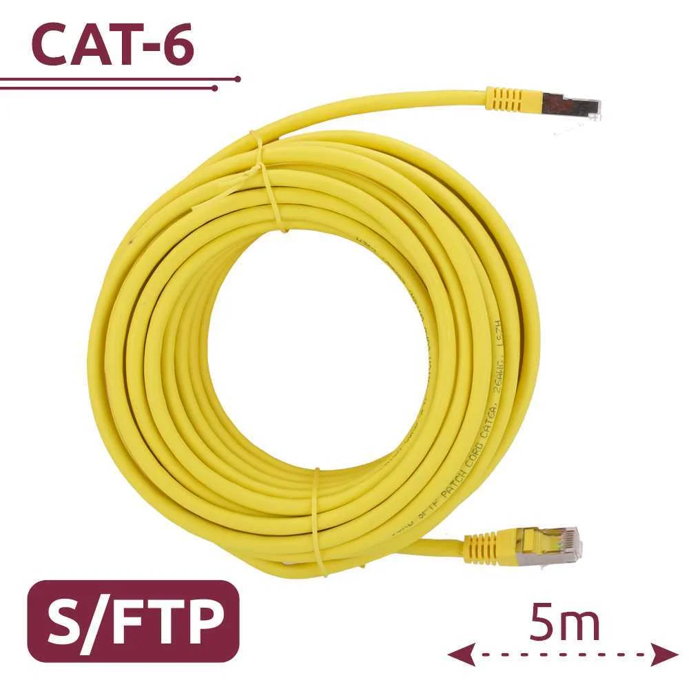 Cabo Sftp - Ethernet - Conectores Rj45 - Categoria 6a - 5 M - Cor Amarelo