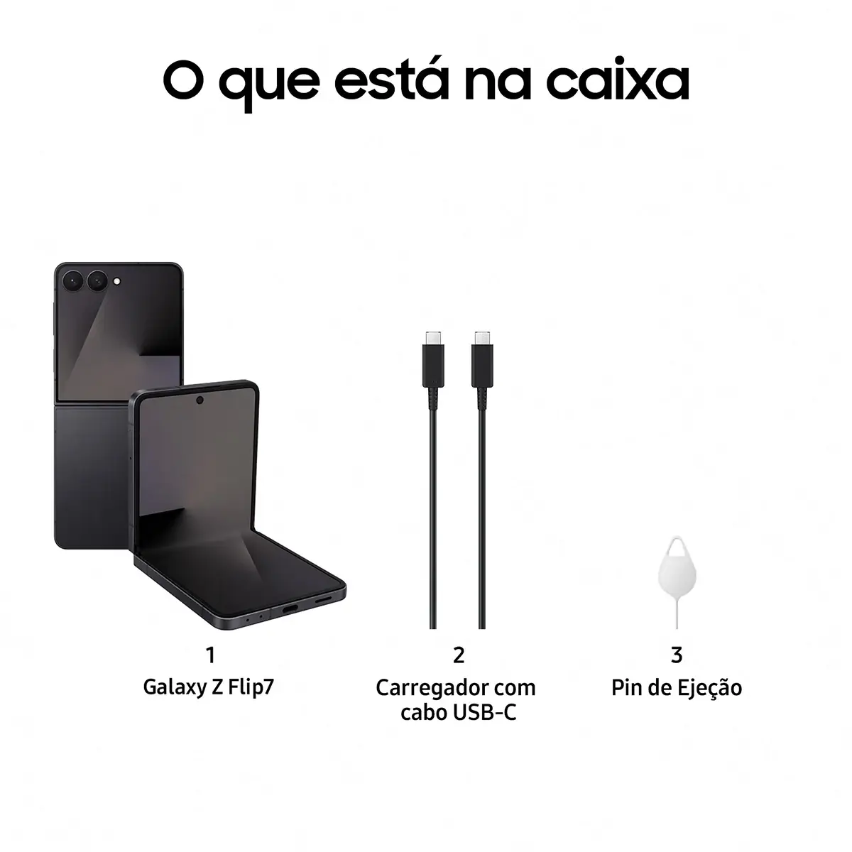 Smartphone Samsung Galaxy Z Flip7 12/512gb Preto Noturno