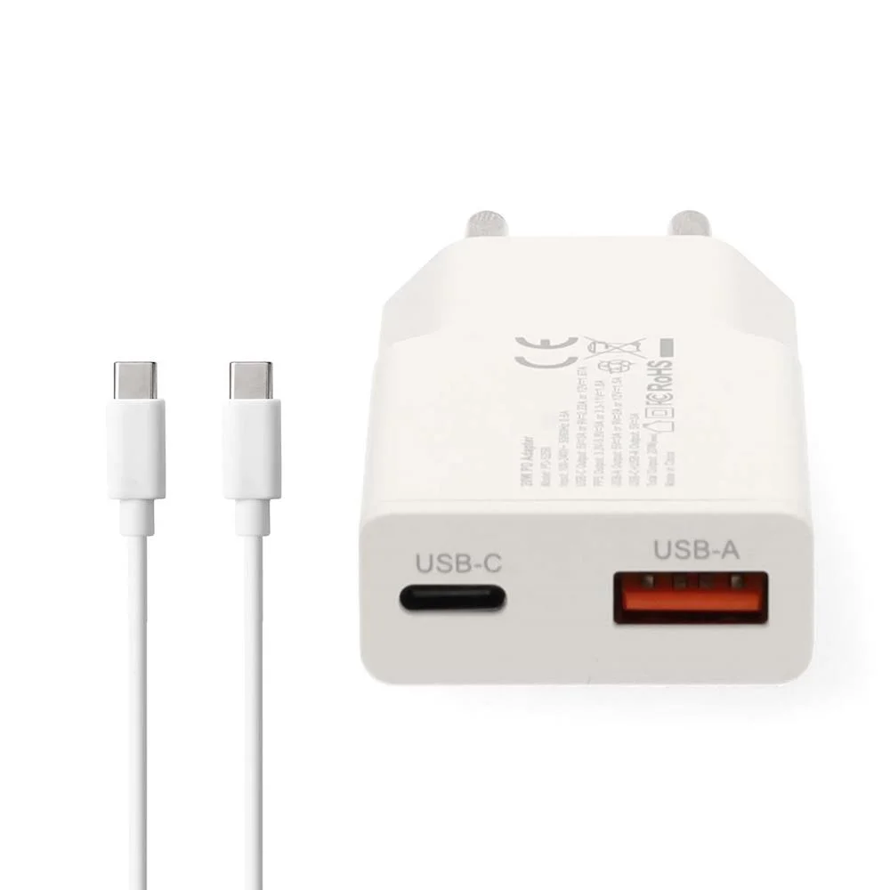 Carregador 20w Gan Pd3.0 Quick Charge + Cabo 1.5m Branco