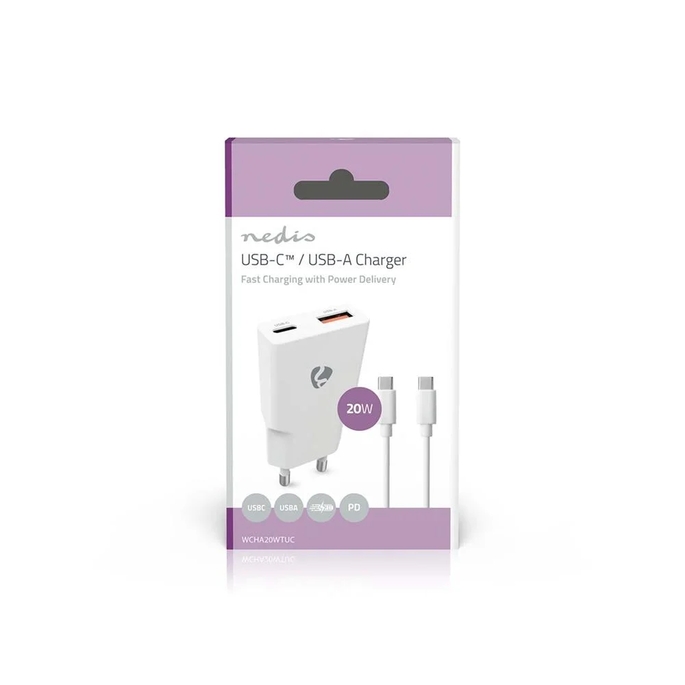 Carregador 20w Gan Pd3.0 Quick Charge + Cabo 1.5m Branco