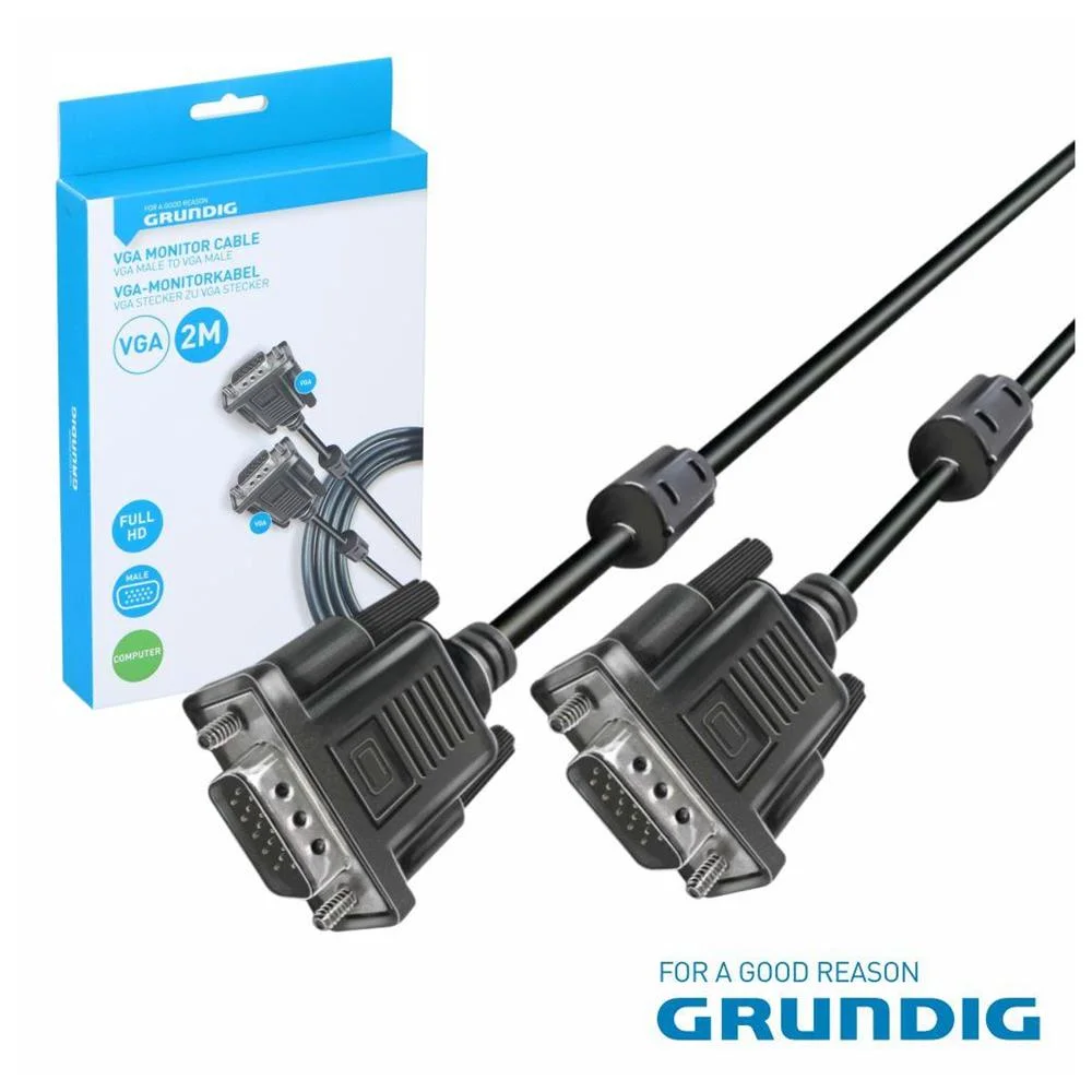 Cabo Vga Macho / Macho 2m Preto Grundig