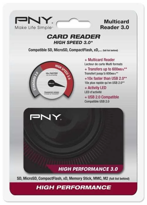 PNY HIGH PERFORMANCE READER 3.0 LEITOR DE CART&Otilde;ES.