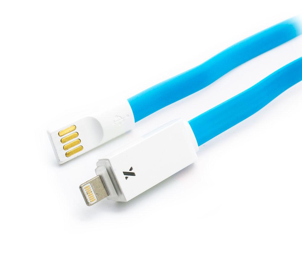 Cable Lightning Plano LED  Iphone/Ipad Azul