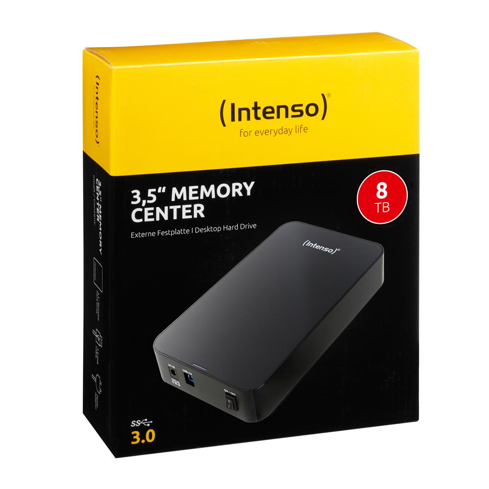 Intenso Memory Center Hard Drive - 8 Tb - Usb 3.0 - Black