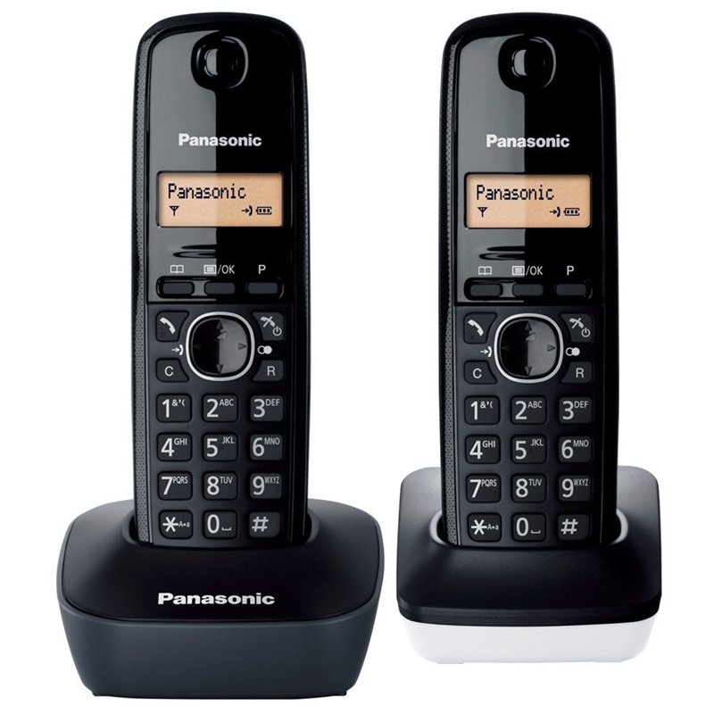 Telefone Sem Fios Dect Duo Panasonic 1612 Preto