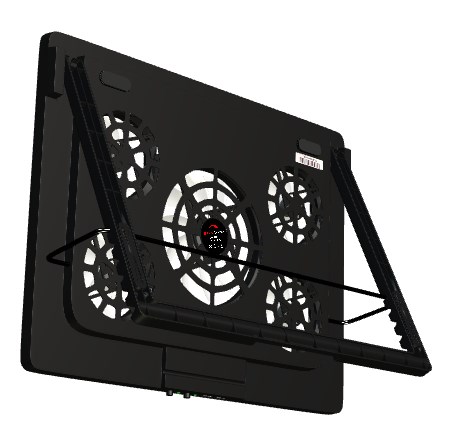 Mars Gaming Mnbc2 Gaming Notebook Cooler - Stand Function - Ua5 X5 Fan Airflow Technology - Red Ligh