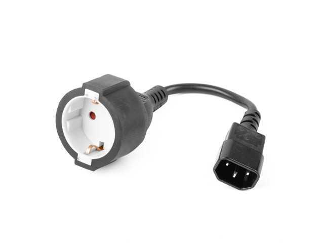 Gembird Pc-Sfc14m-01 Power Adapter Iec320 C14 -> Schuko (F) On a 15 Cm Cable
