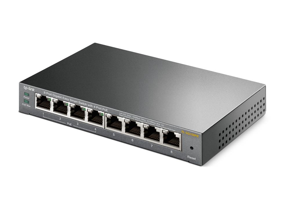 Switch Tp-Link Tl-Sg108pe 8 Portas Gigabit Smart Managed Poe+