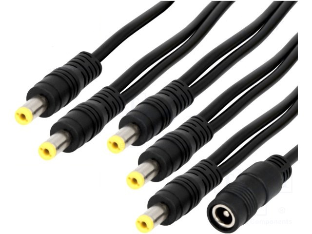 Cable de Alimentos de Cc 5.5x2.1mmx5 0.5 Mm2