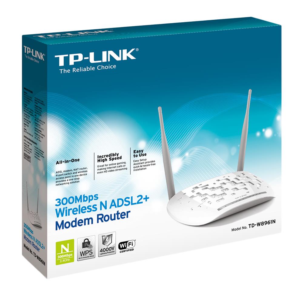 Tp-Link Td-W8961n Wireless Router Fast Ethernet Single-Band (2.4 Ghz) Grey  White