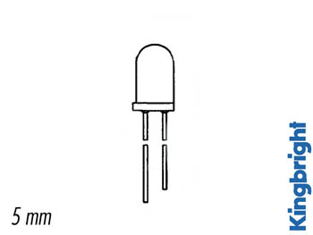 5mm Resistor LED Lamps 12v Red Diffused