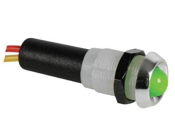 Lámpara LED 24v Verde - Cromada