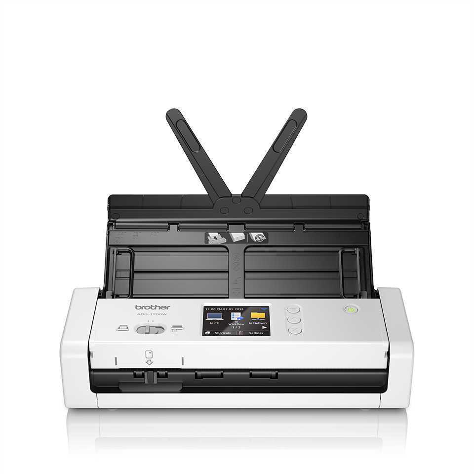 Scanner Portátil Duplex Wi-Fi Colorido Brother Ads-1700 7,5 Ppm 1200 Dpi Branco 
