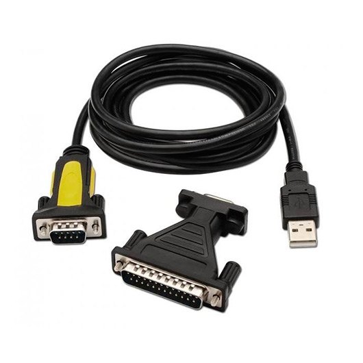 Cable Conversor Serie Aisens A104-0039/ Usb Macho - Rs232 Macho/ 1.8m/ Negro