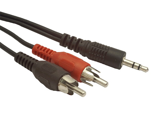 Gembird 2.5m  3.5mm/2xrca  M/M Audio Cable Black  Red  White