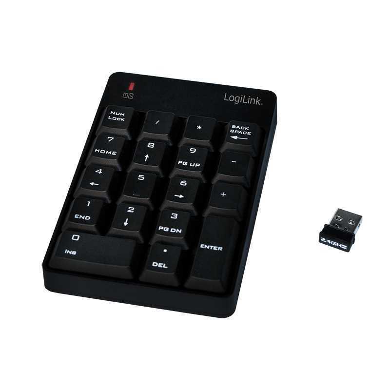 Logilink Keypad Wireless, Mit 18 Tasten, Black