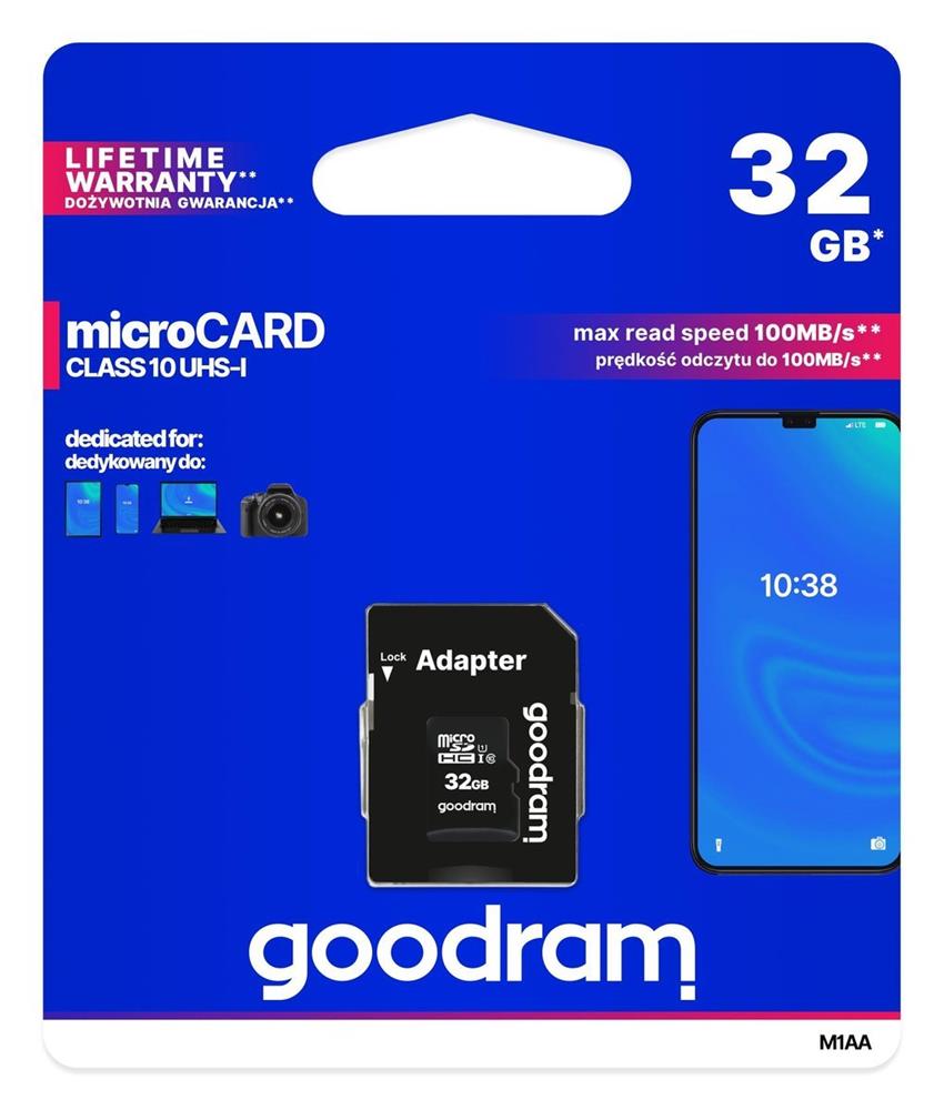 Mem Micro Sd 32gb Goodram M1AA Cl10 Uhs-I+Adapt