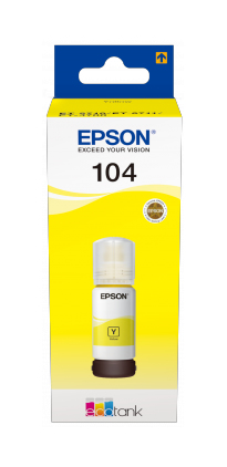 Recarga de Tinta Epson Serie 104 Amarelo (65ml) - Ecotank 27xx/4700