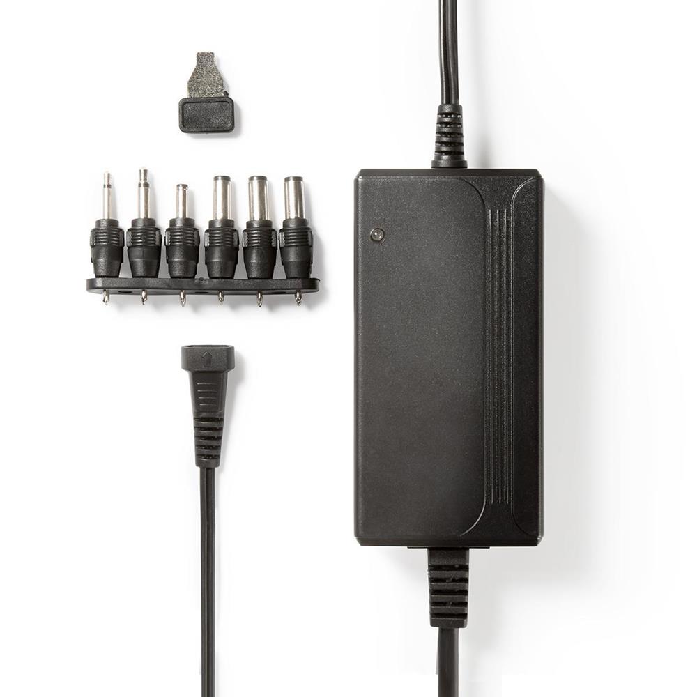 Adaptador de Corriente Universal | 27 W | 3 - 12 V Dc | 3.60 M | 2.25 a a | 6 Plug(S) | Negro