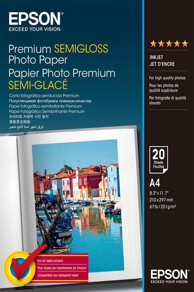 Epson Premium Photo Semi-Gloss Paper A4 (20f.).
