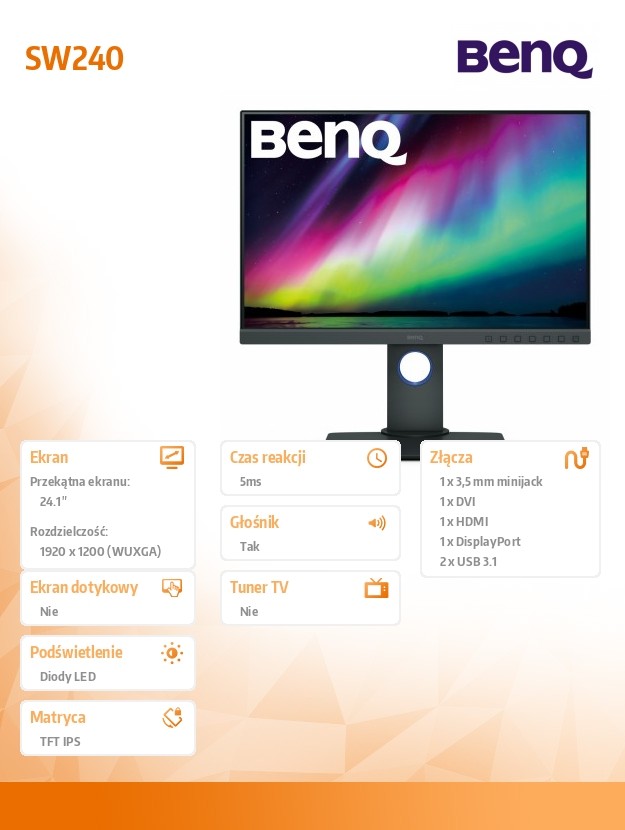 Monitor 24 Sw240 Led Ips 5ms/20mln:1/Hdmi