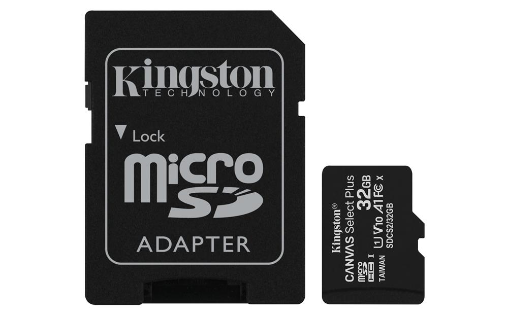 Kingston 32gb Microsdhc Canvas Select Plus Class10 Uhs-I + Adapter - Sdcs2/32gb