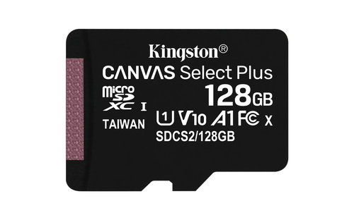 Kingston 128gb Microsdxc Canvas Select Plus Class10 Uhs-I + Adapter - Sdcs2/128gb