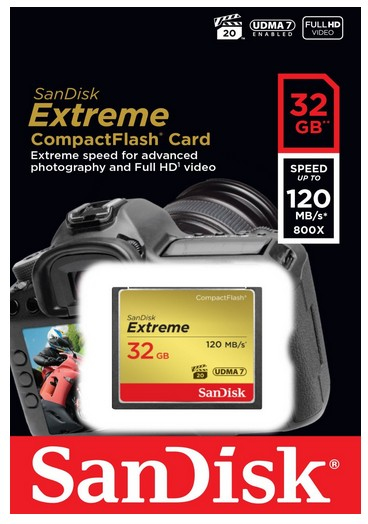 Sandisk Extreme Cf          32gb 120mb/S Udma7   Sdcfxsb-032g-G46