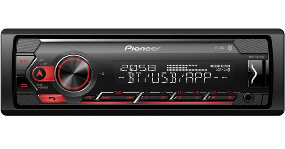 Pioneer Auto Radio Rds Bluetooth Usb Aux Ilum Vermelha
