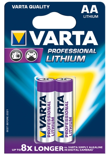 1x2 Varta Ultra Lithium Mignon AA Lr06
