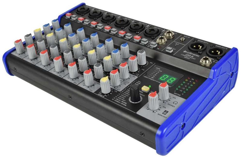 Csd-8 Compact Mixer With Bt Receiver + Dsp Effects